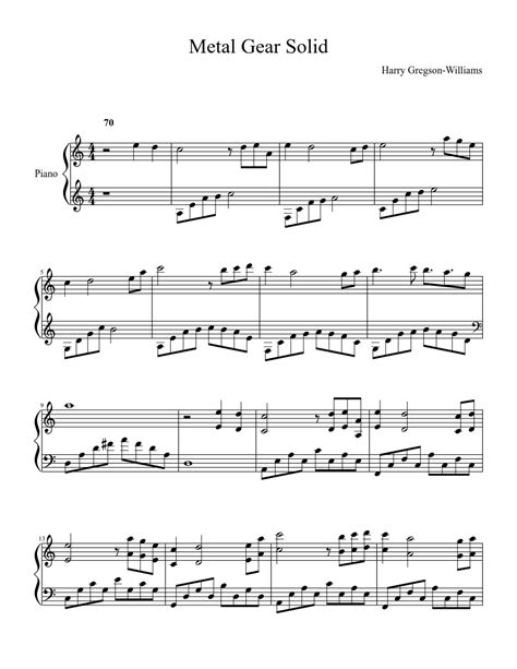 Metal Gear Solid Main Theme Sheet music for Piano 